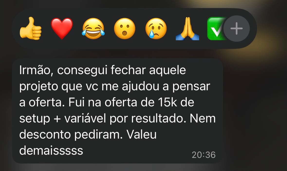 Print da mensagem de Guilherme Salles